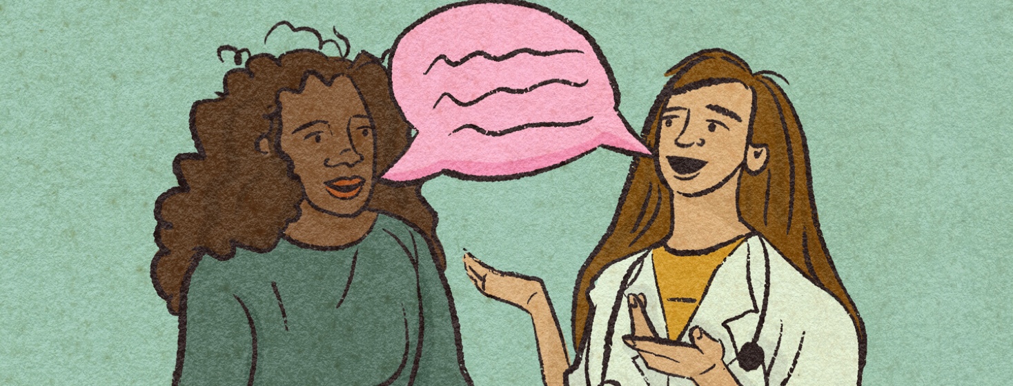 a woman talking to a sleep technologist